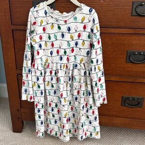 Festive Holiday Lights Dress by Hanna Andersson - size 6-7